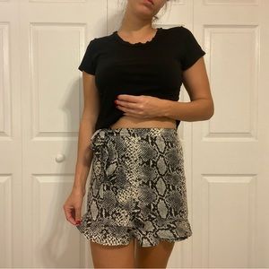 Mini snakeskin skirt